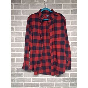 Croft Barrow Mens Flannel Holiday‎ Plaid Western Buttons Down Shirt Size Large